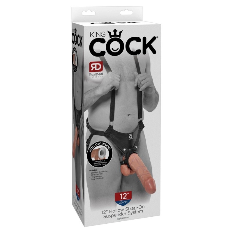 King Cock - Realistyczne Dildo Strap-On Na Szelkach 30 CM